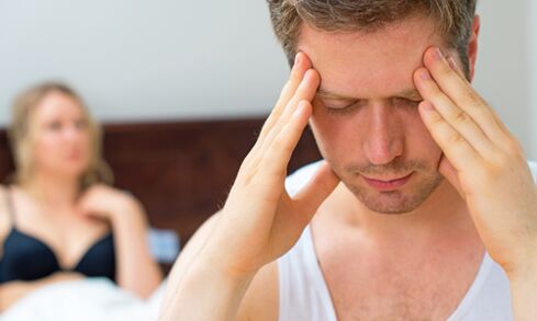 Man is worried about symptoms of prostatitis